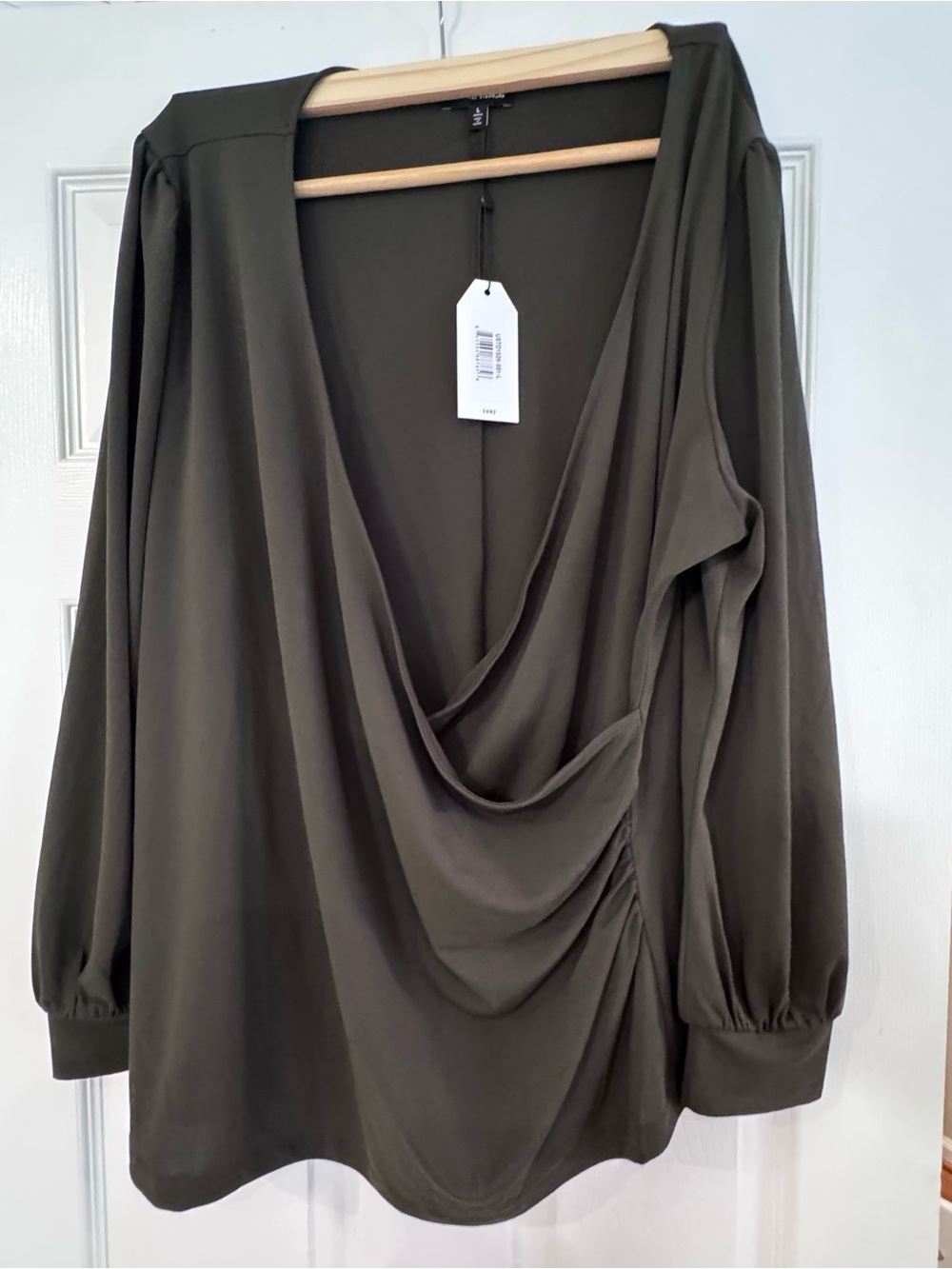 Universal Standard Draped Olive Green Women’s Blouse